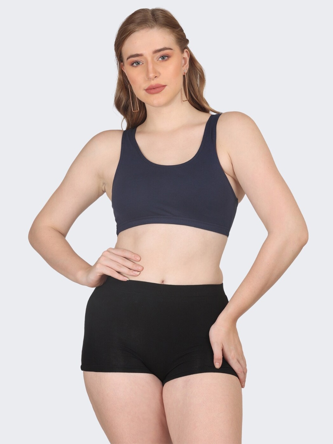 

POOJA RAGENEE Full Coverage Workout Bra With All Day Comfort, Navy blue