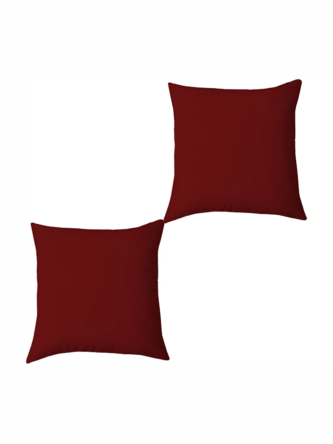 

LINENOVATION Maroon 2 Pieces Square Microfibre Filled Cushions