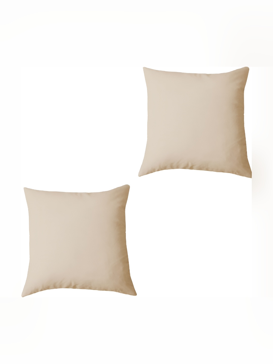 

LINENOVATION Beige 2 Pieces Square Microfibre Filled Cushions
