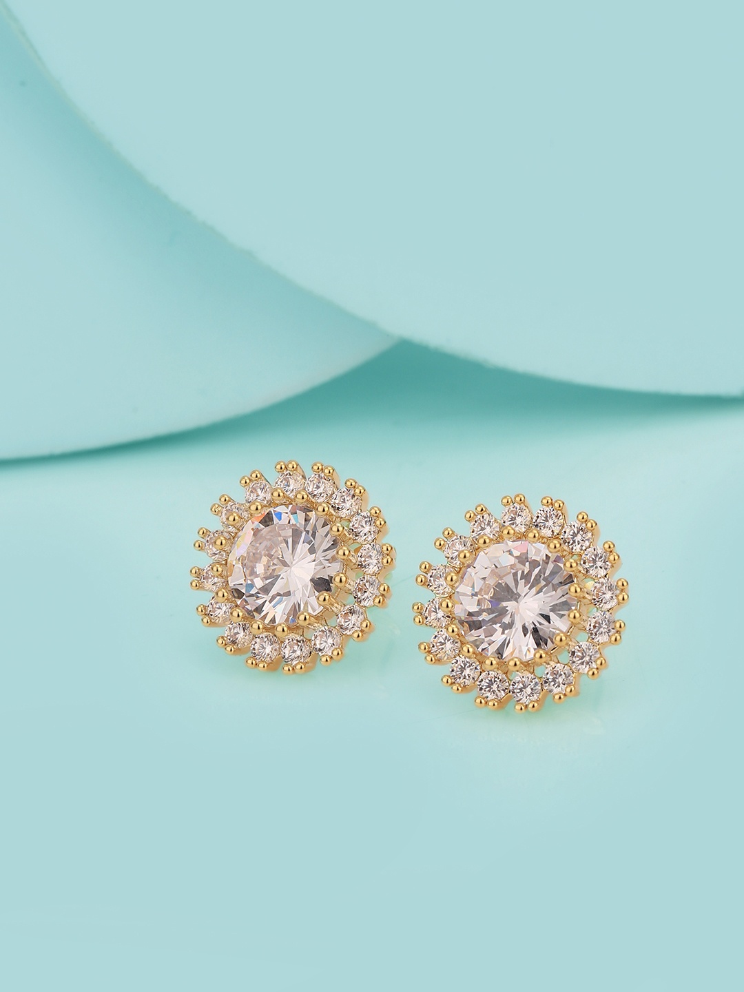 

Carlton London Women Gold-Plated Circular Studs Earrings