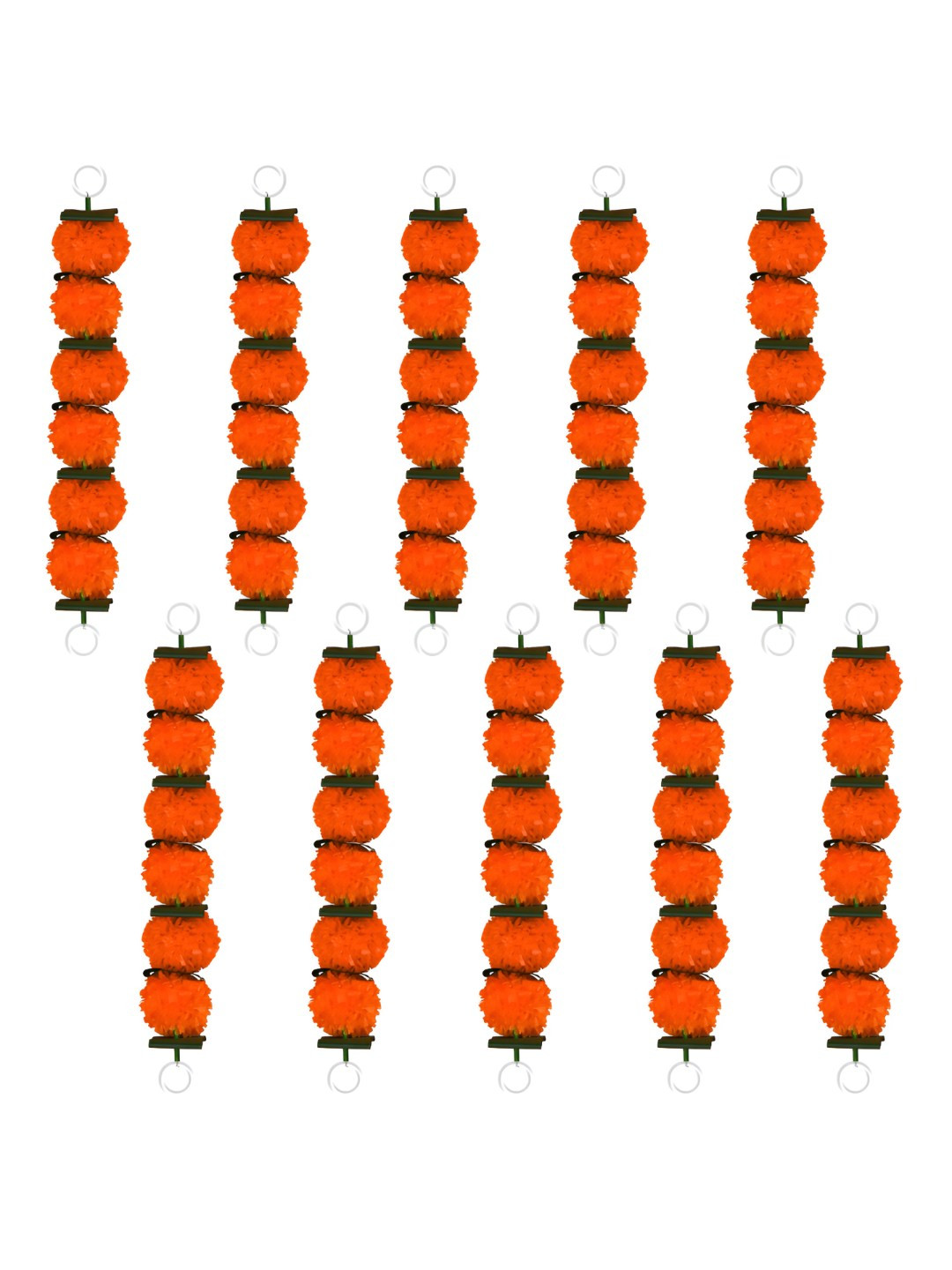 

iHandikart Orange 10 Pieces Hanging Marigold Artificial Flowers