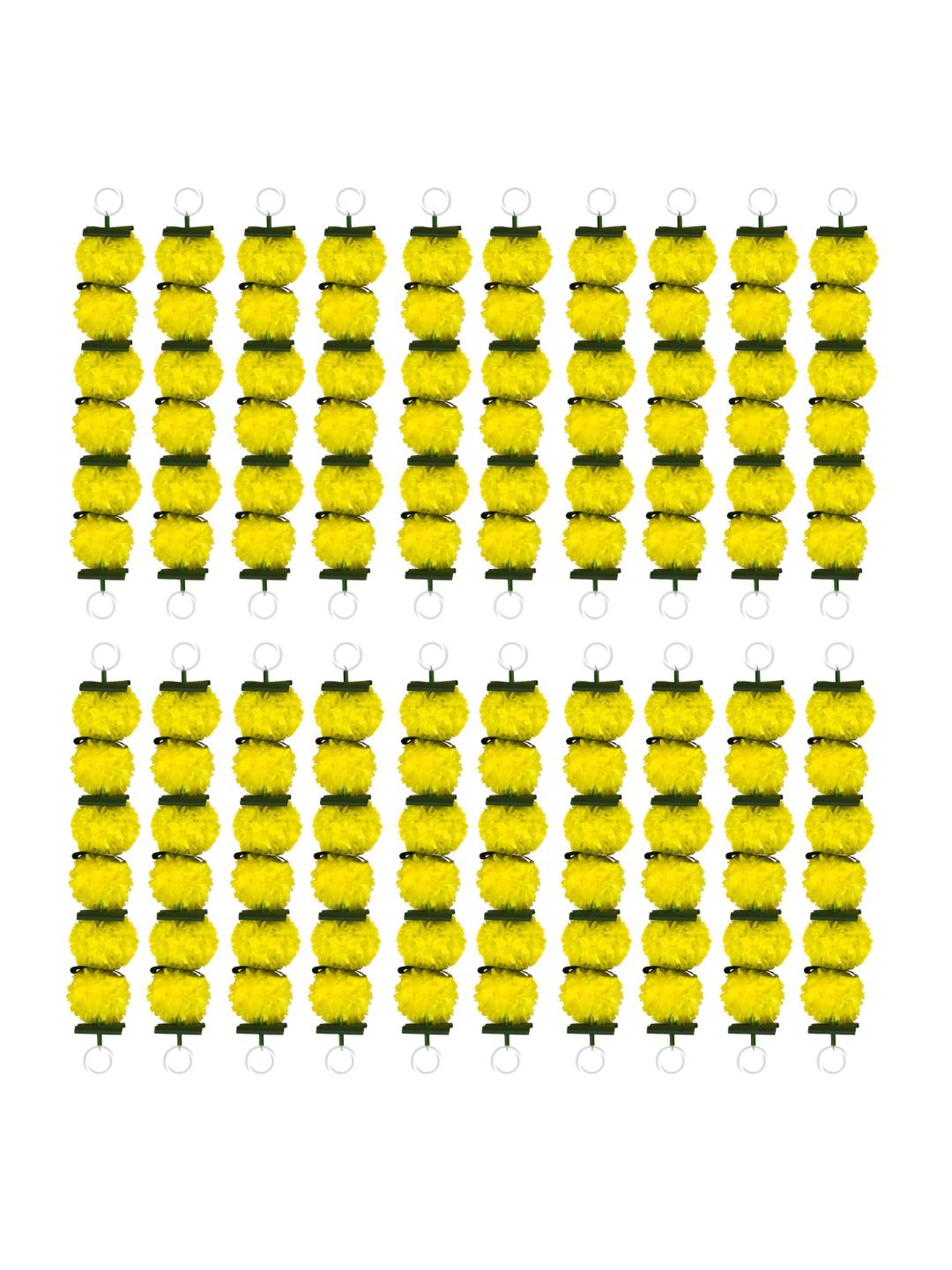 

iHandikart Yellow 20 Pieces Mini Marigold Garland Artificial Flowers