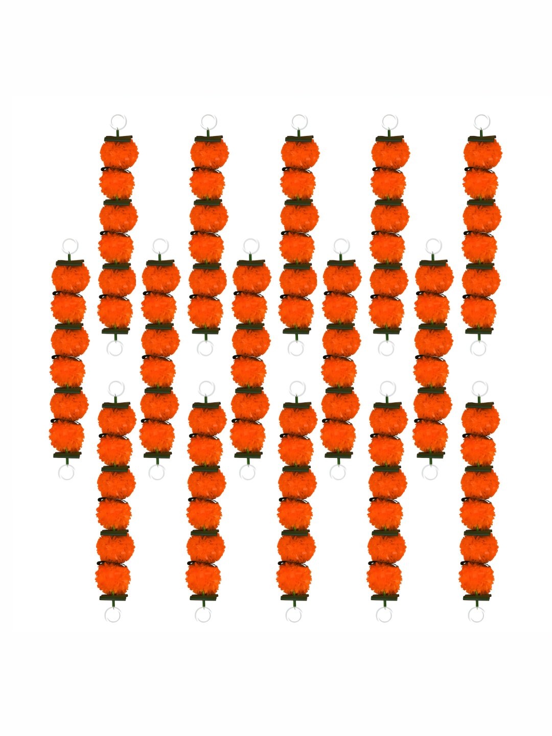 

iHandikart Orange 15 Pieces Hanging Marigold Artificial Flowers