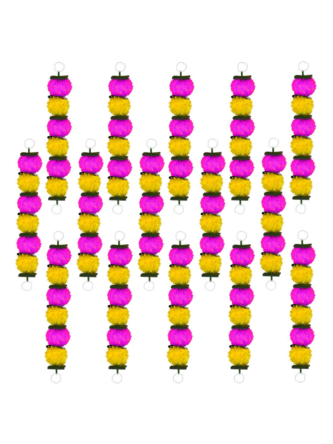 

iHandikart Yellow 25 pieces Marigold Mini Garland Artificial Flowers