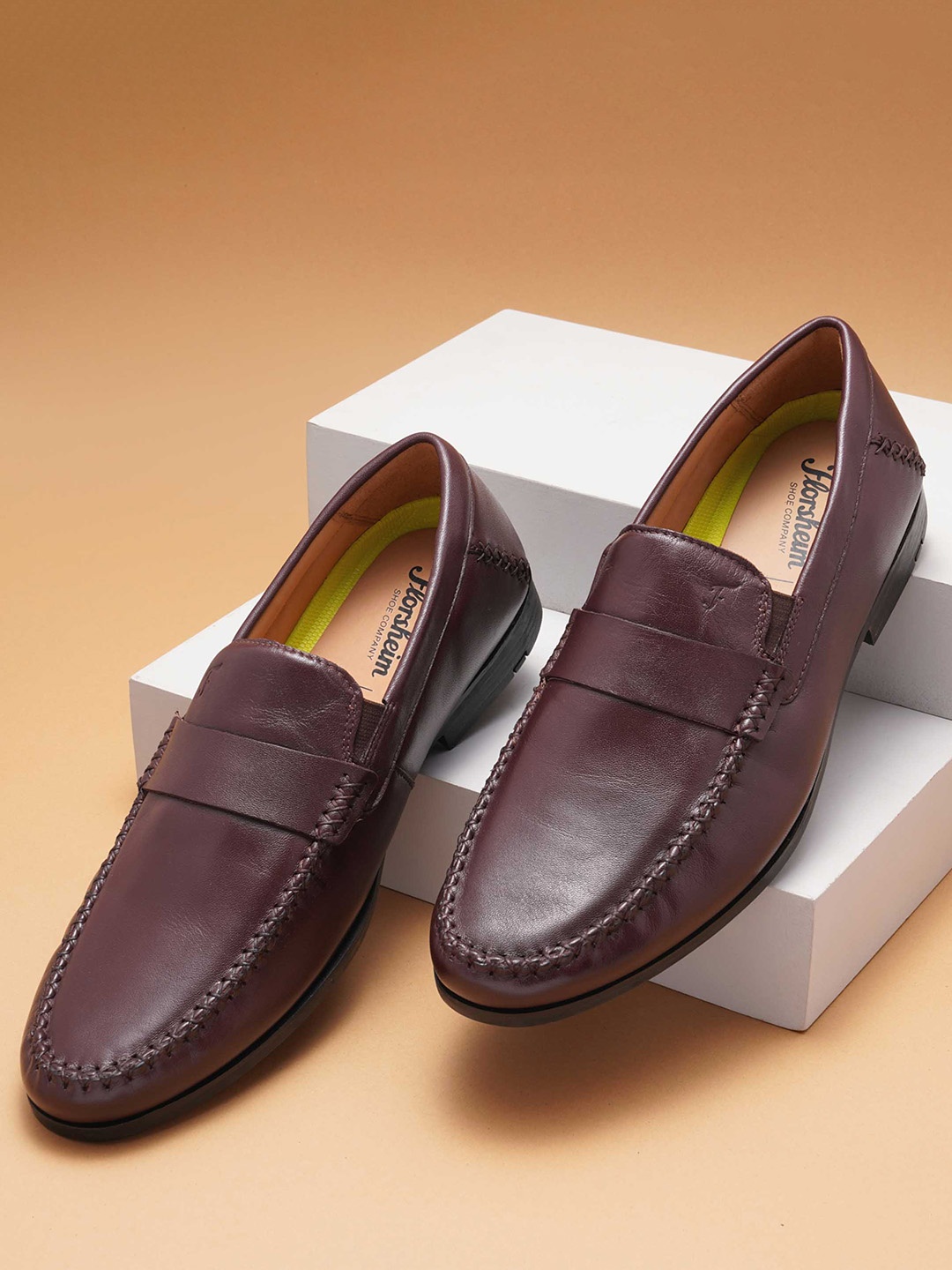 

Florsheim Men Leather Formal Penny Loafers, Burgundy