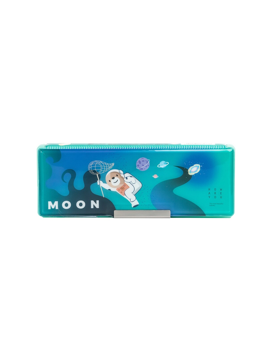 

QIPS Kids Printed Pencil Box, Turquoise blue