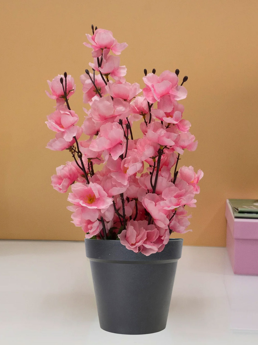 

AMFLIX Pink Amflix Bonsai Artifical Plant With Pot