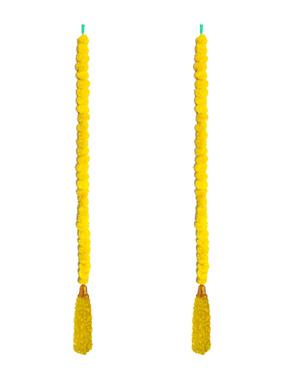 

iHandikart Yellow & Gold-Tone 2-Pcs Hanging Marigold Artificial Flower