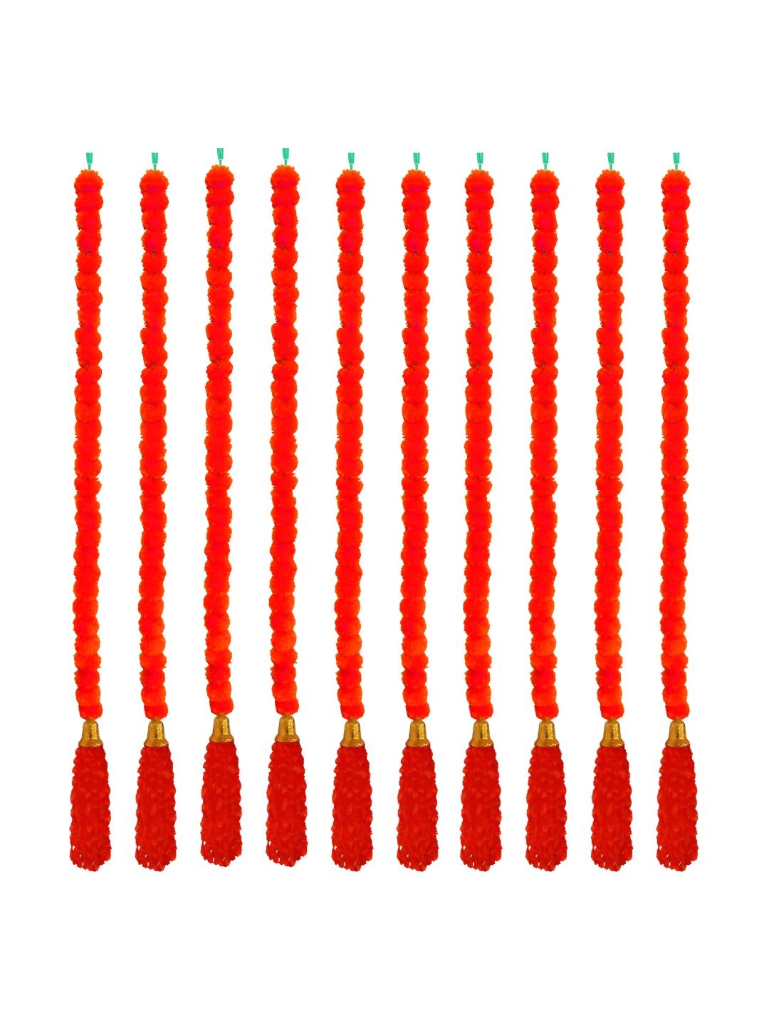 

iHandikart Orange & Red 10-Pcs Hanging Marigold Artificial Flower