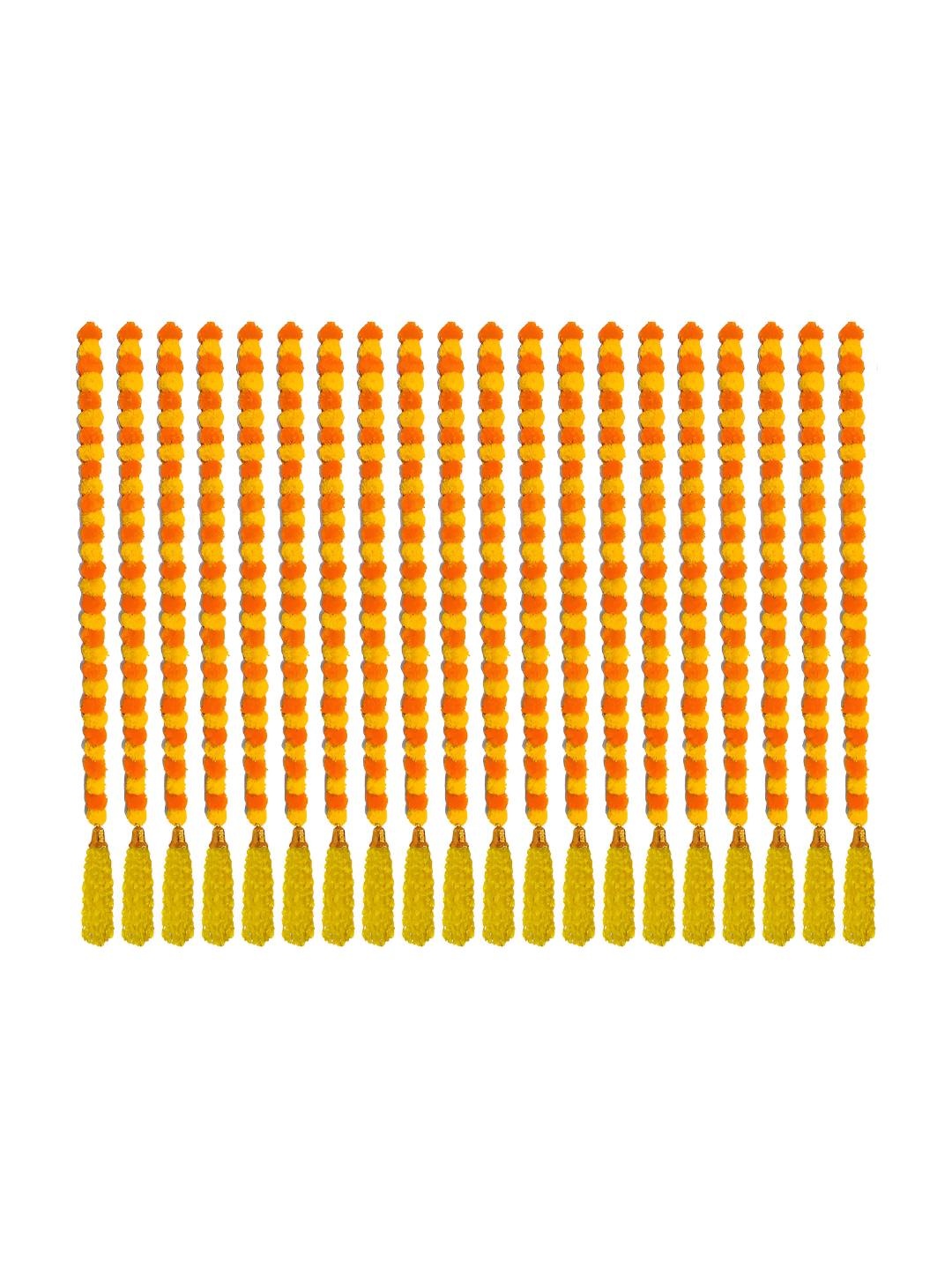 

iHandikart Orange & Yellow 20-Pcs Hanging Marigold Artificial Flower