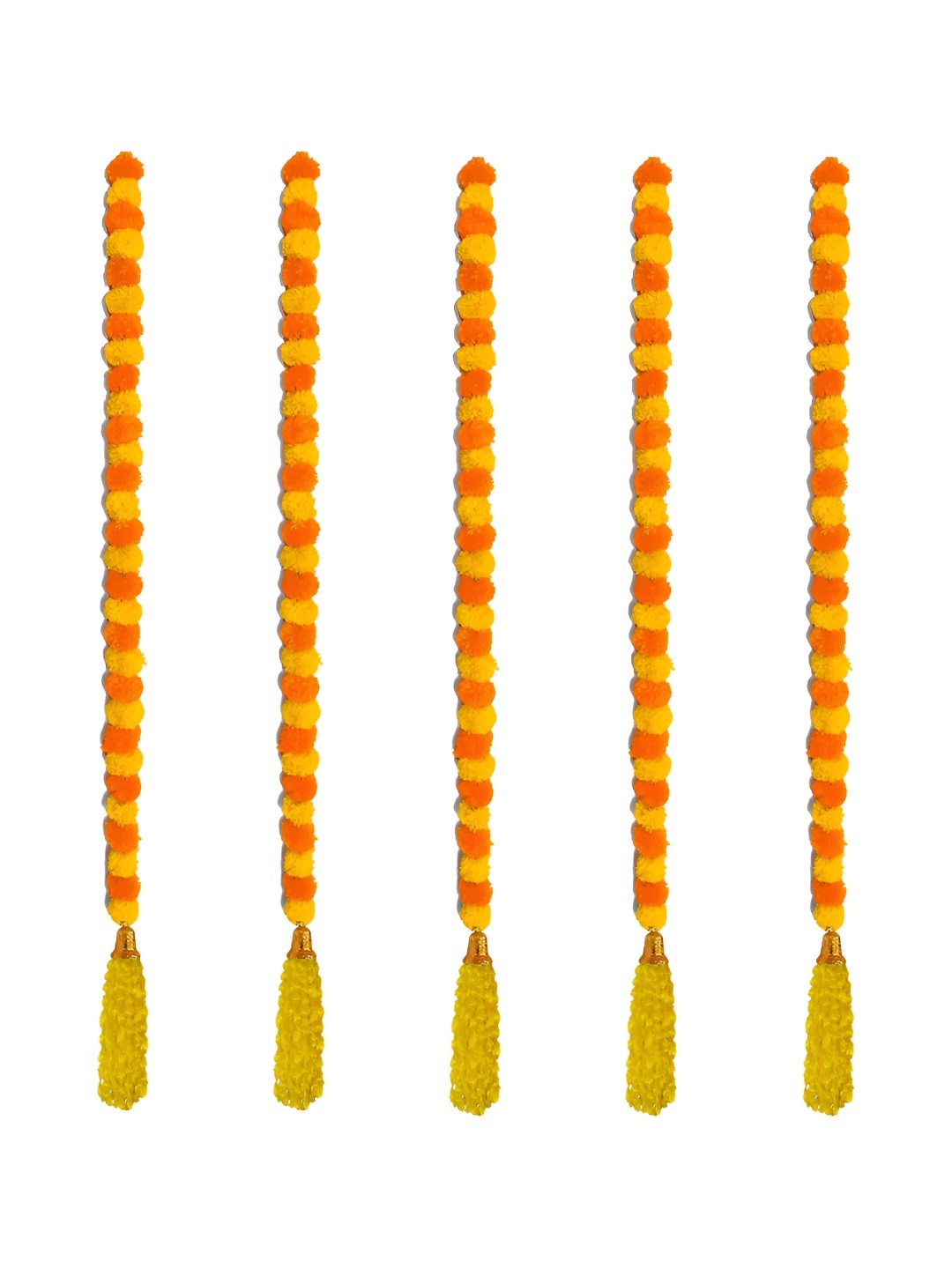 

iHandikart Orange & Yellow 5-Pcs Hanging Marigold Artificial Flower