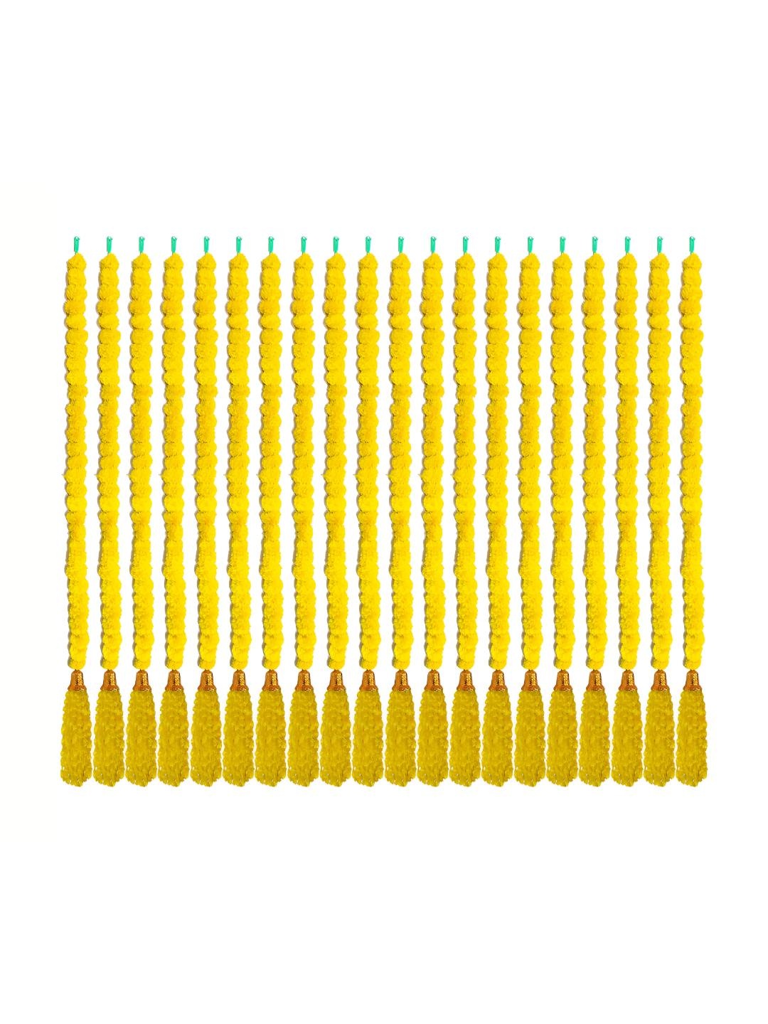 

iHandikart Yellow & Green 20-Pcs Hanging Marigold Artificial Flower