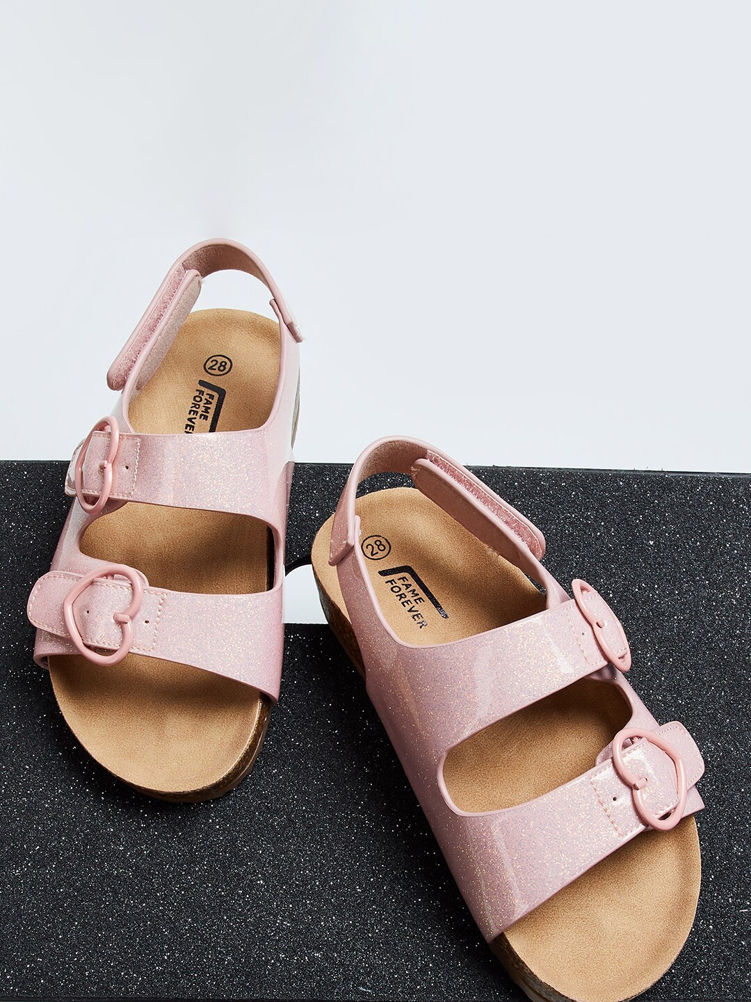

Fame Forever by Lifestyle Girls Open Toe Flats With Buckle Detail, Pink