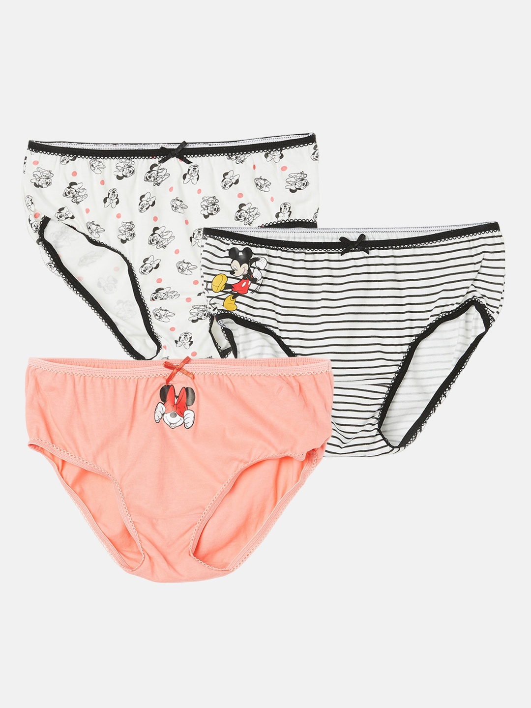 

Fame Forever by Lifestyle Girls Pack of 3 Mickey Mouse Pure Cotton Basic Briefs, Black