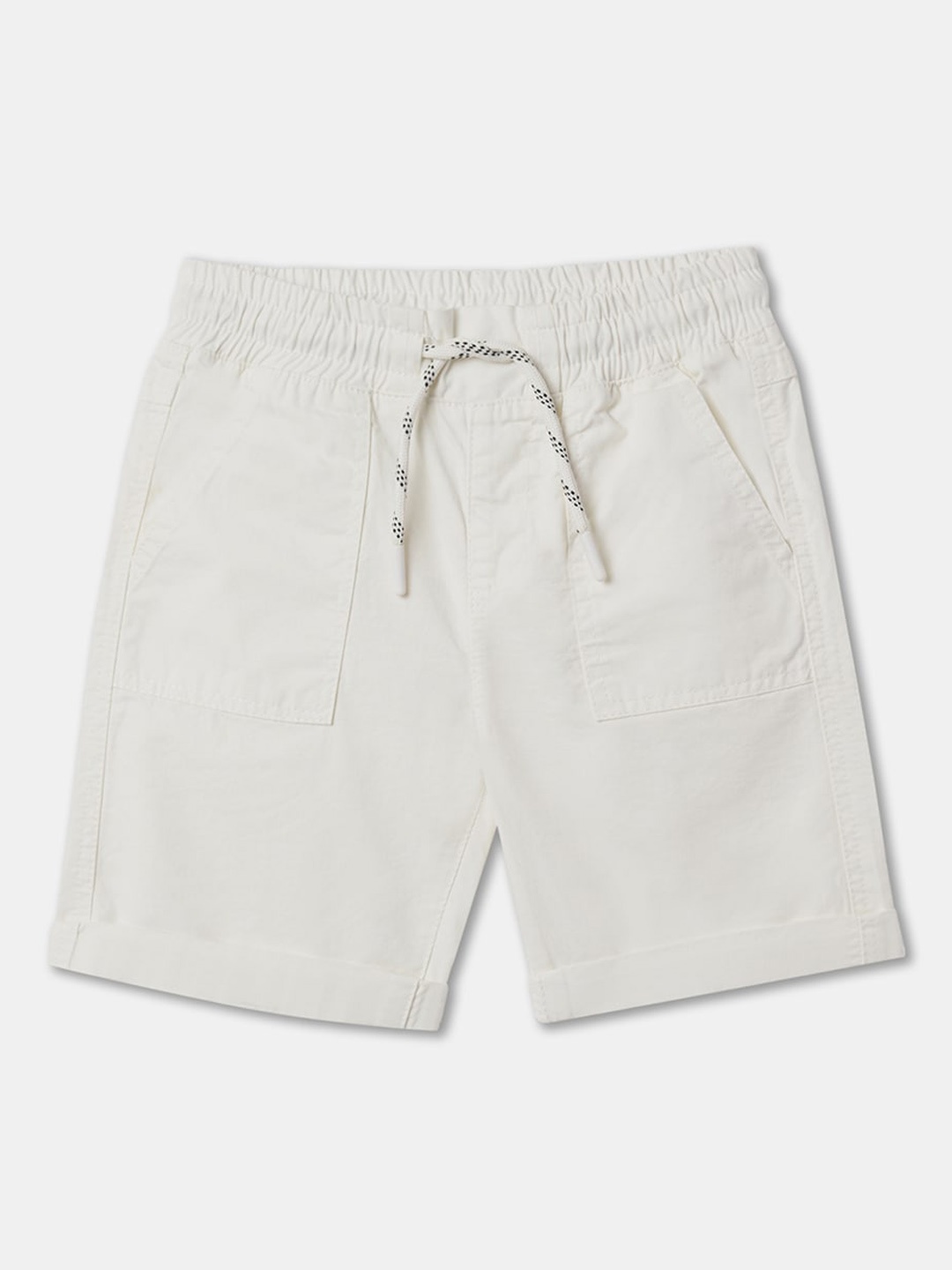 

R&B Boys Mid-Rise Cotton Shorts, White