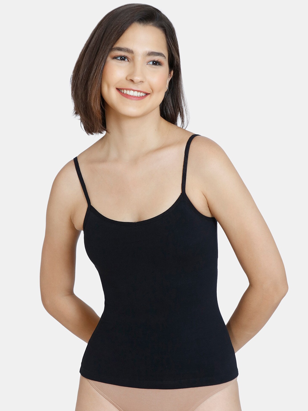 

Zivame Girls Shoulder Straps Non Padded Camisole, Black