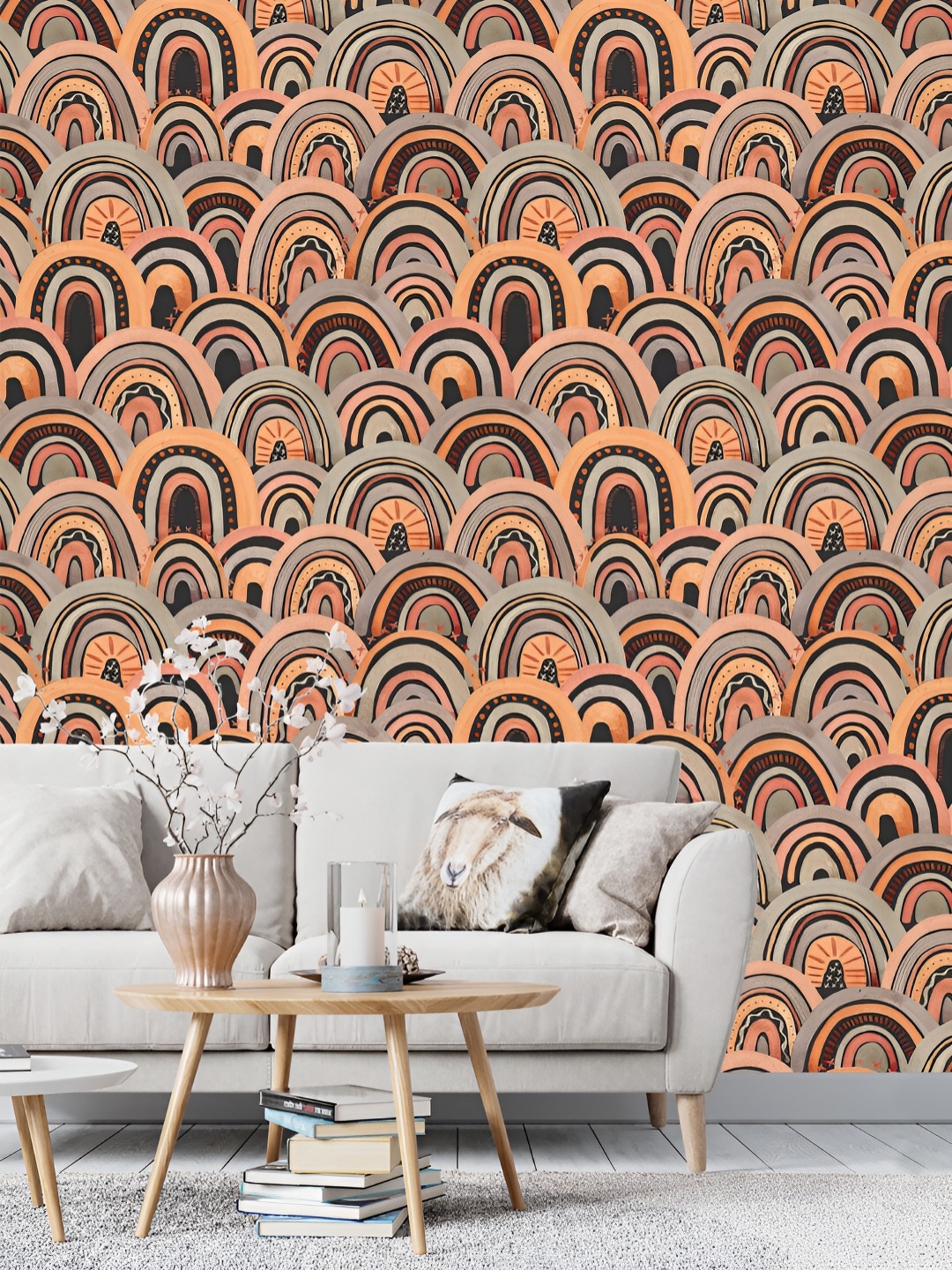 

DWELLSINDIA Grey & Peach Self Adhesive Wall Grain Textured Wallpaper