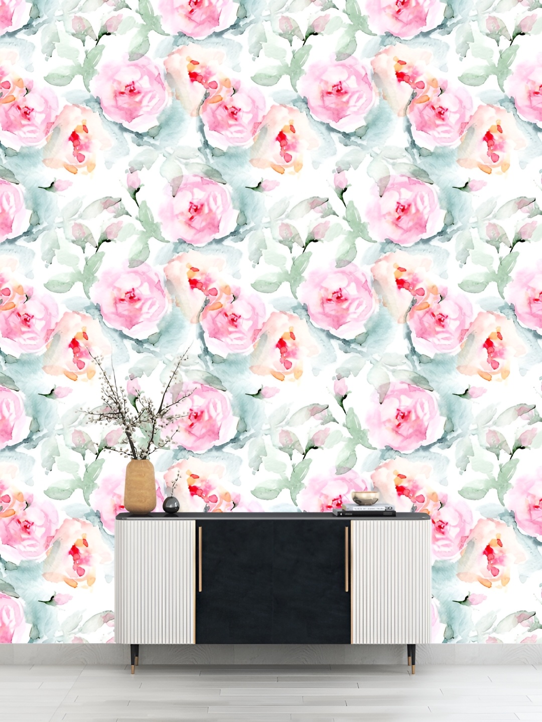 

DWELLSINDIA Pink & Blue Self-Adhesive Wall Grain Textured Wallpaper, White