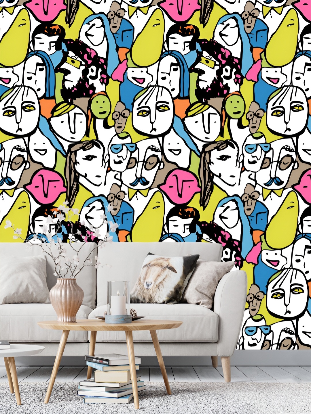 

DWELLSINDIA White & Pink Cartoon Self Adhesive Wall Grain Textured Wallpaper