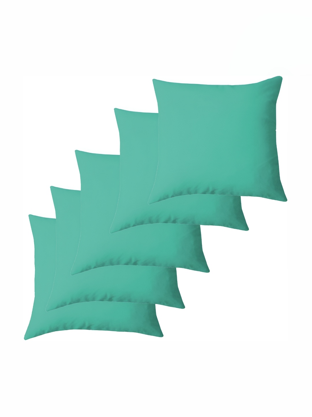 

LINENOVATION Green 5 Pcs Square Filled Cushions