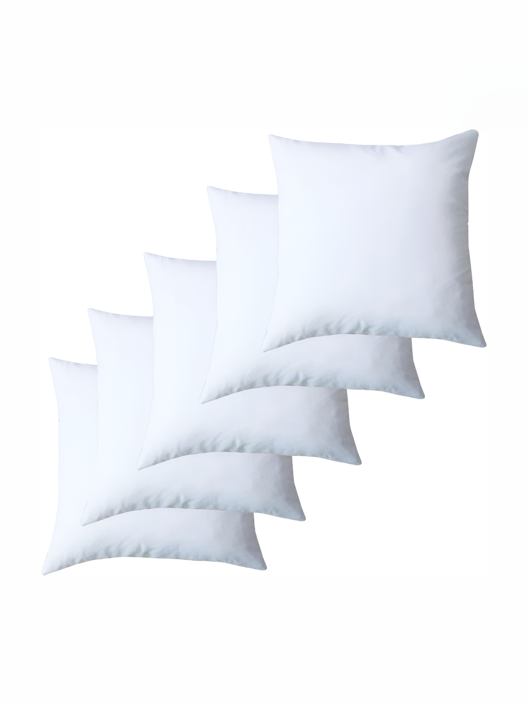 

LINENOVATION White 5 Pieces Square Microfibre Filled Cushions