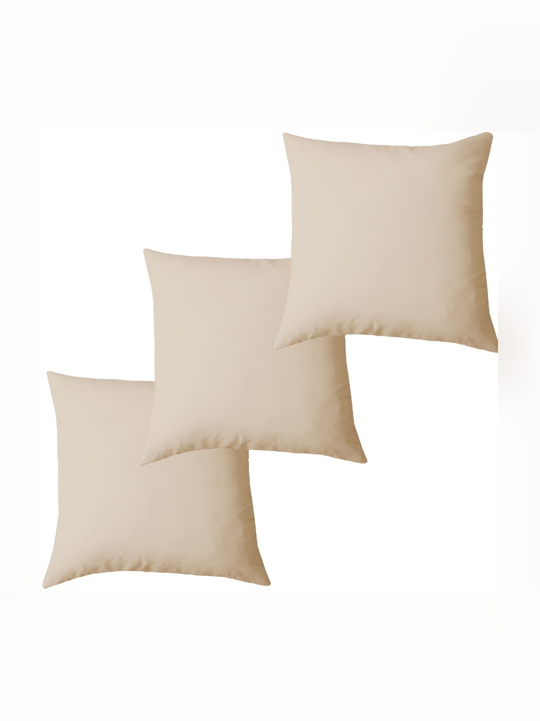 

LINENOVATION Beige 3 Pcs Filled Square Cushions