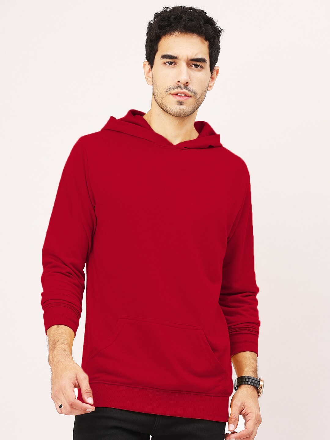 

Leotude Hooded Pullover Fleece Sweatshirt, Maroon