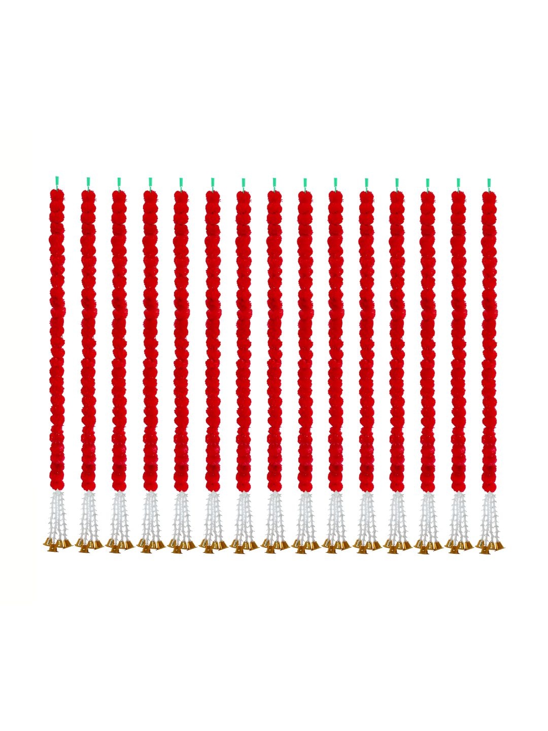 

iHandikart Red 15 Pieces Hanging Marigold Artificial Flowers