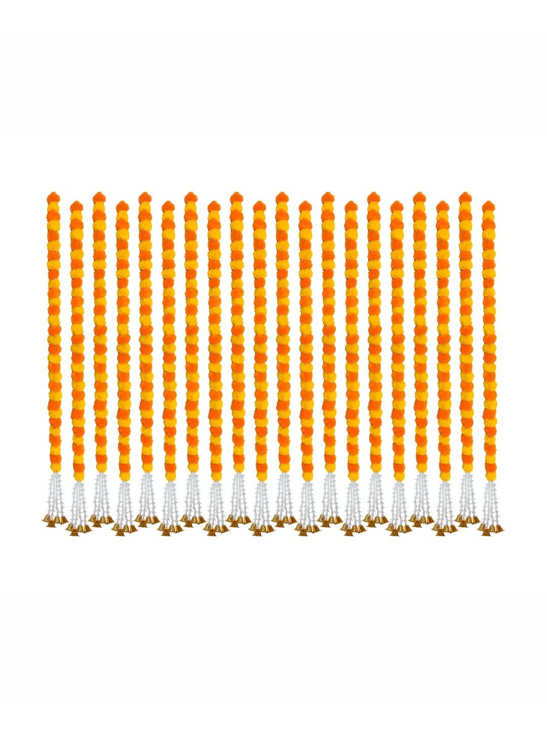 

iHandikart Orange & Yellow 20 Pieces Hanging Marigold Artificial Flowers