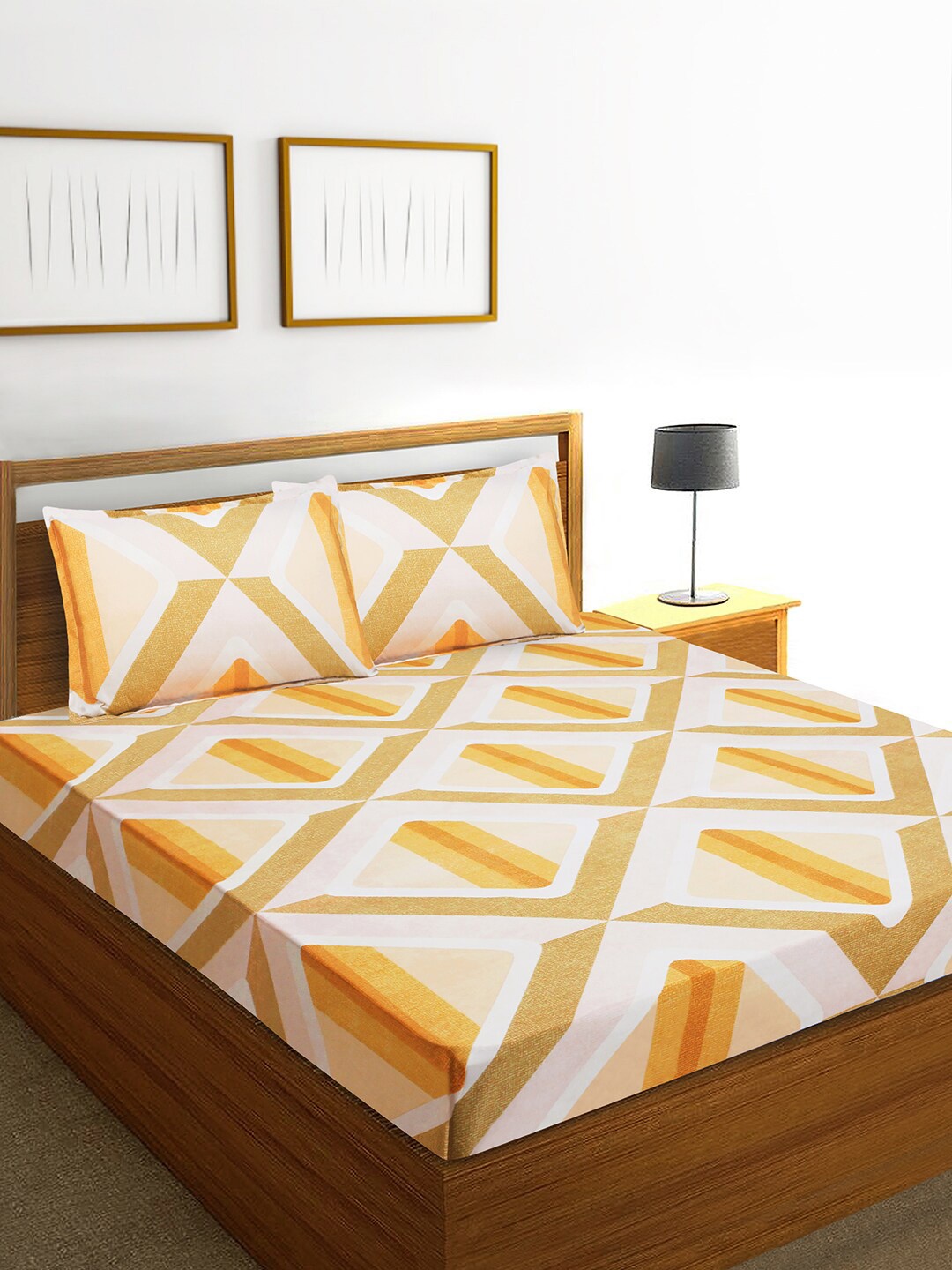 

Aura 144 TC Queen Bedsheet with 2 Pillow Covers, White