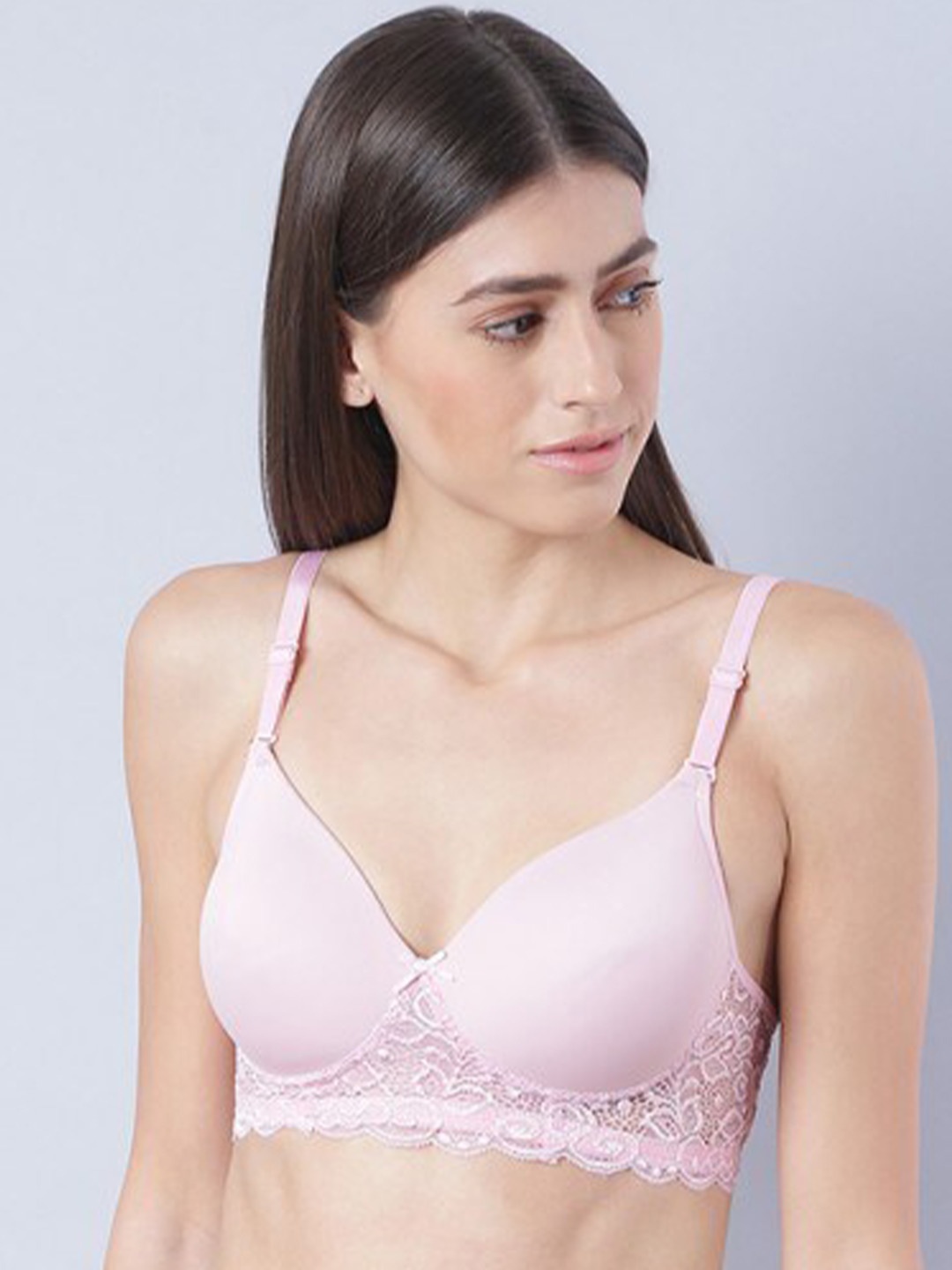 

Aila Full Coverage Non-Wired Non Padded Everyday Bra With All Day Comfort, Pink