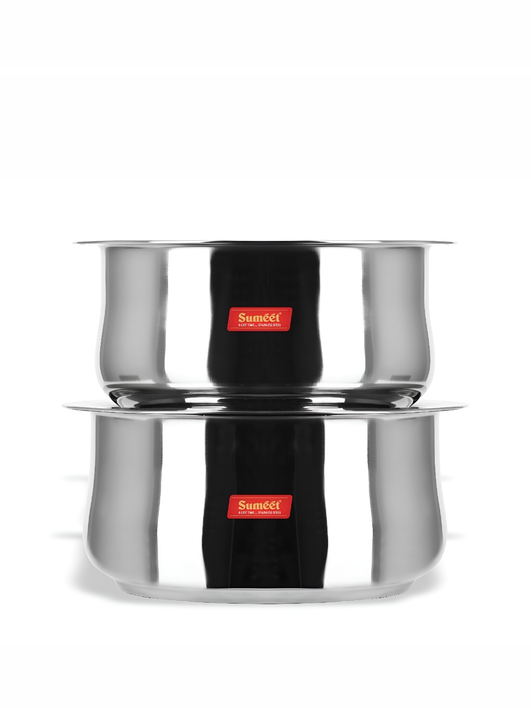 

Sumeet 2 Pieces Stainless Steel Belt Shaped Tope Set With Lids