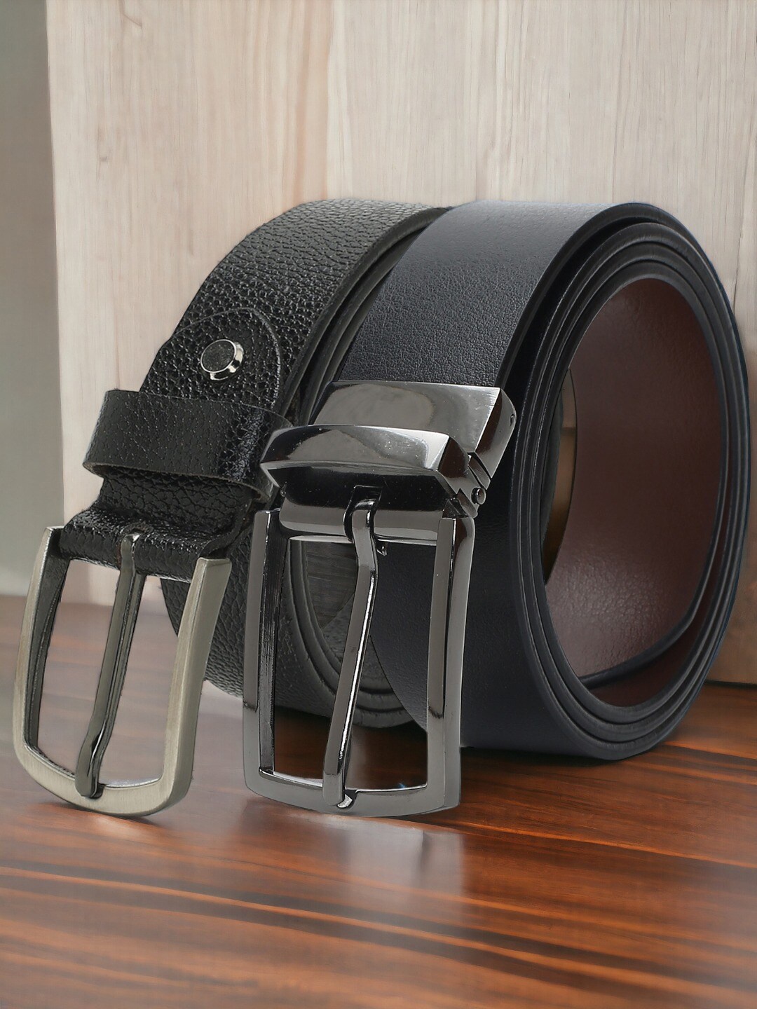 

CRUSSET Men Set Of 2 Reversible Formal Belt, Black