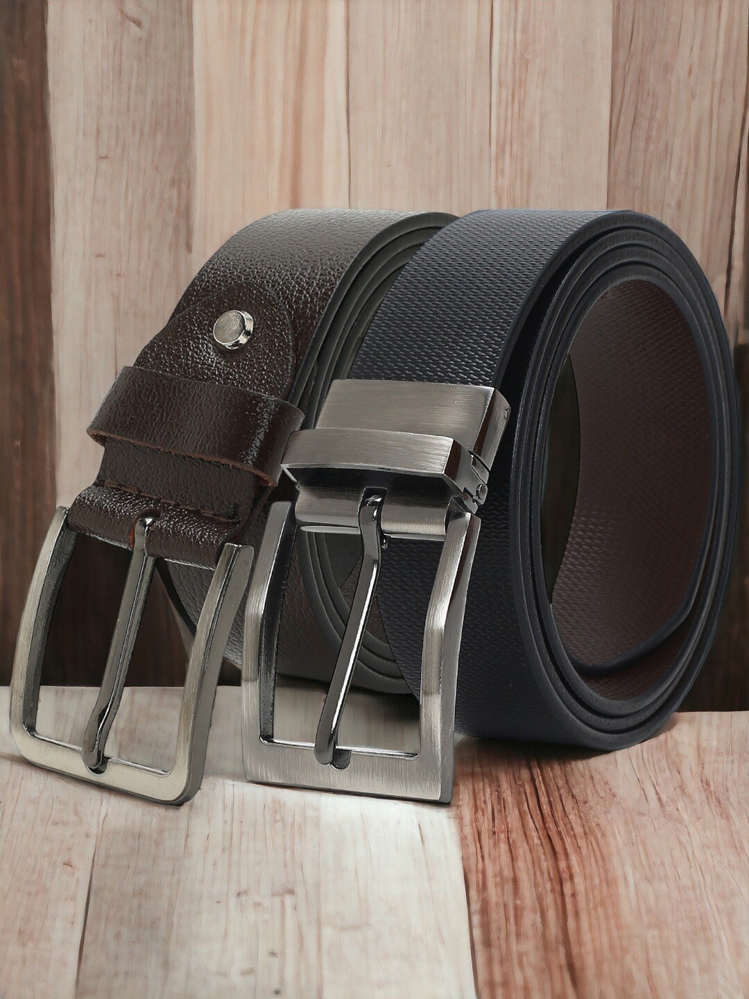 

CRUSSET Men Set Of 2 Leather Reversible Formal Belt, Black