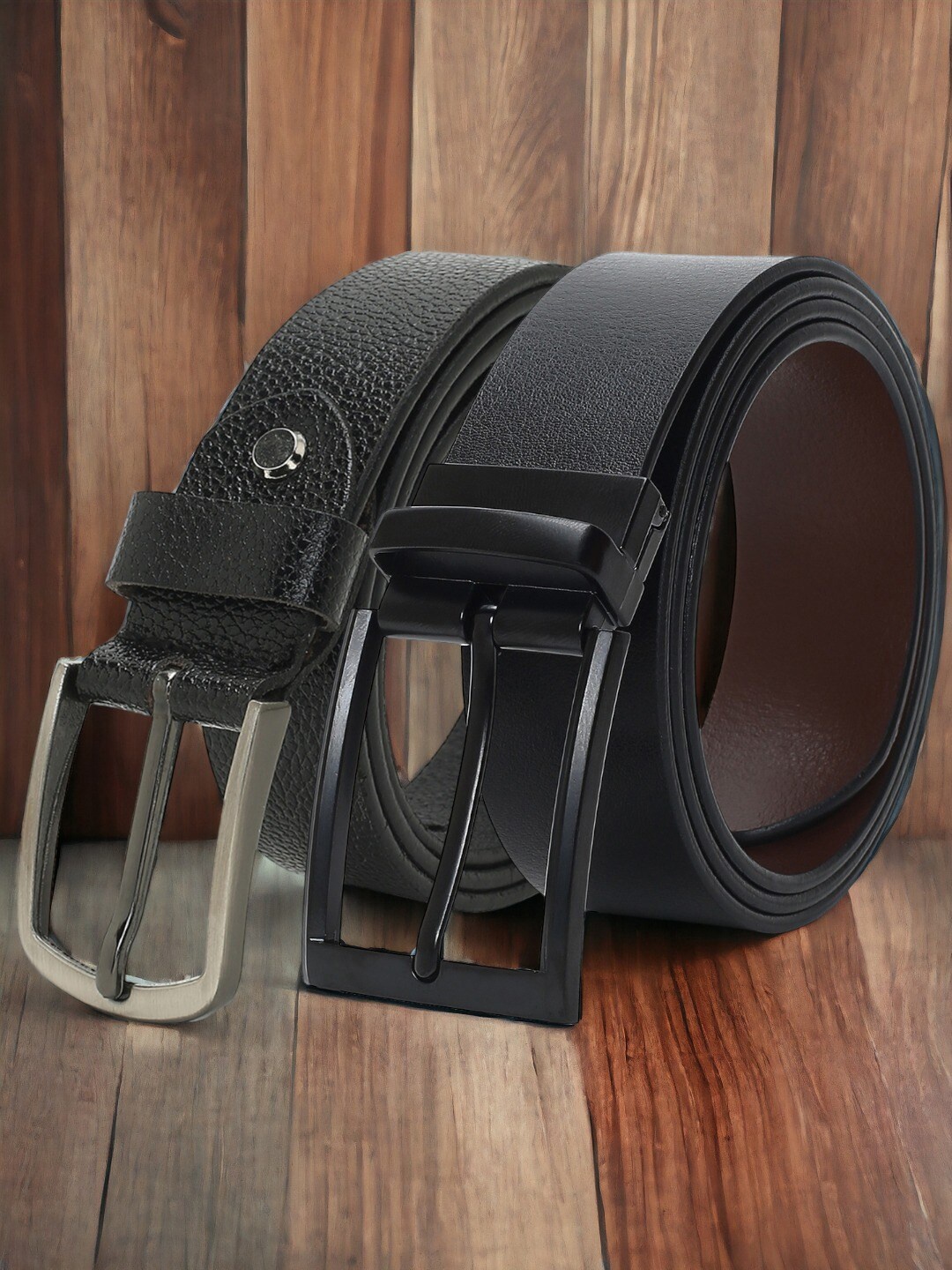 

CRUSSET Men Set Of 2 Leather Reversible Formal Belt, Black