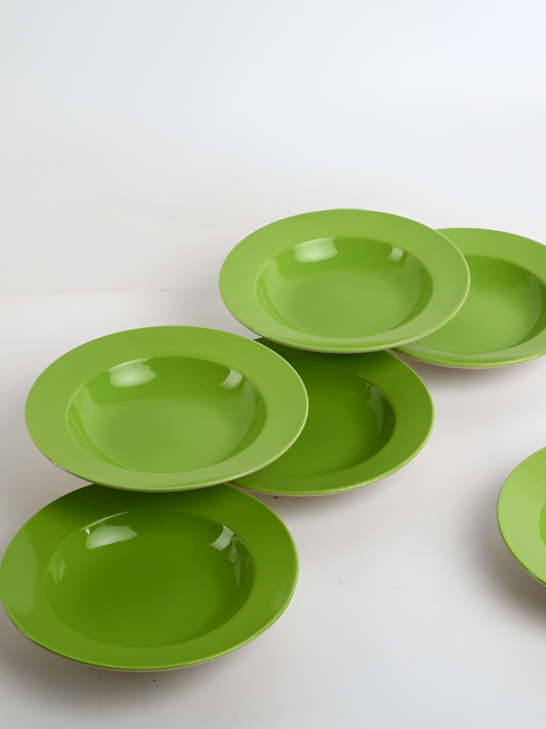 

caffeine Green 6 Pieces Ceramic Microwave Safe Soup Plates