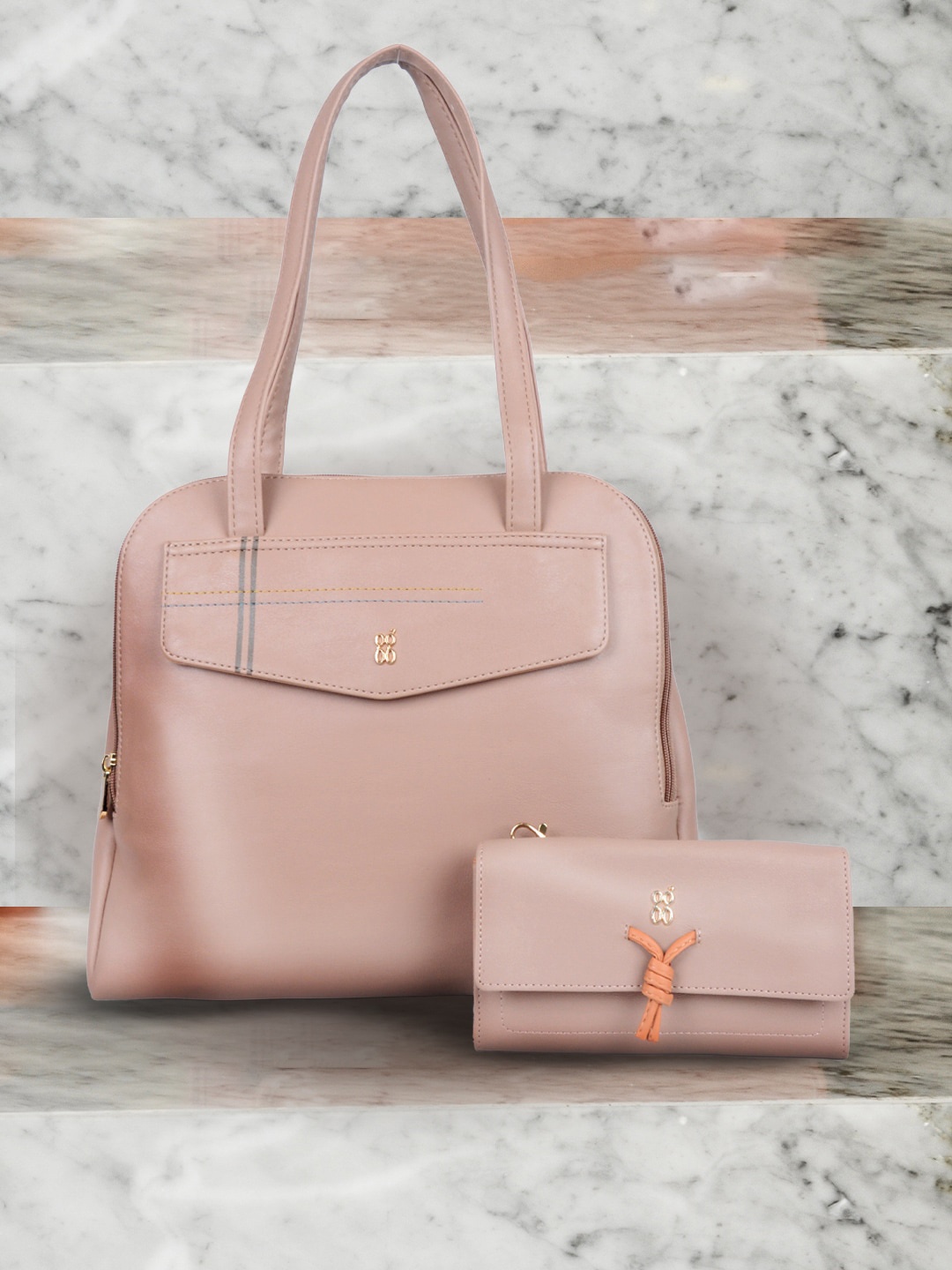 

Baggit Structured Shoulder Bag With Wallet, Pink