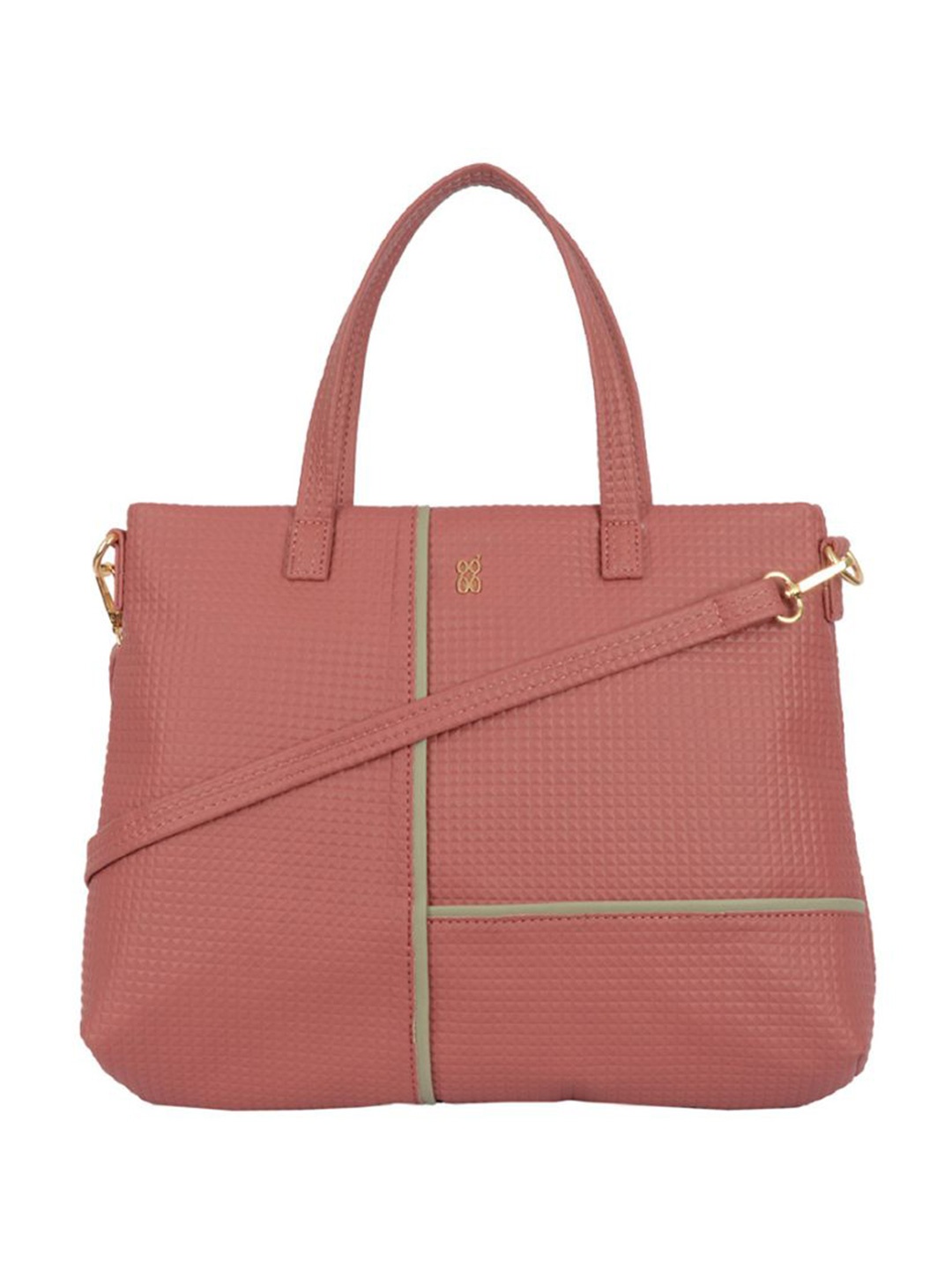 

Baggit Textured Structured Handheld Bag With Wallet, Pink