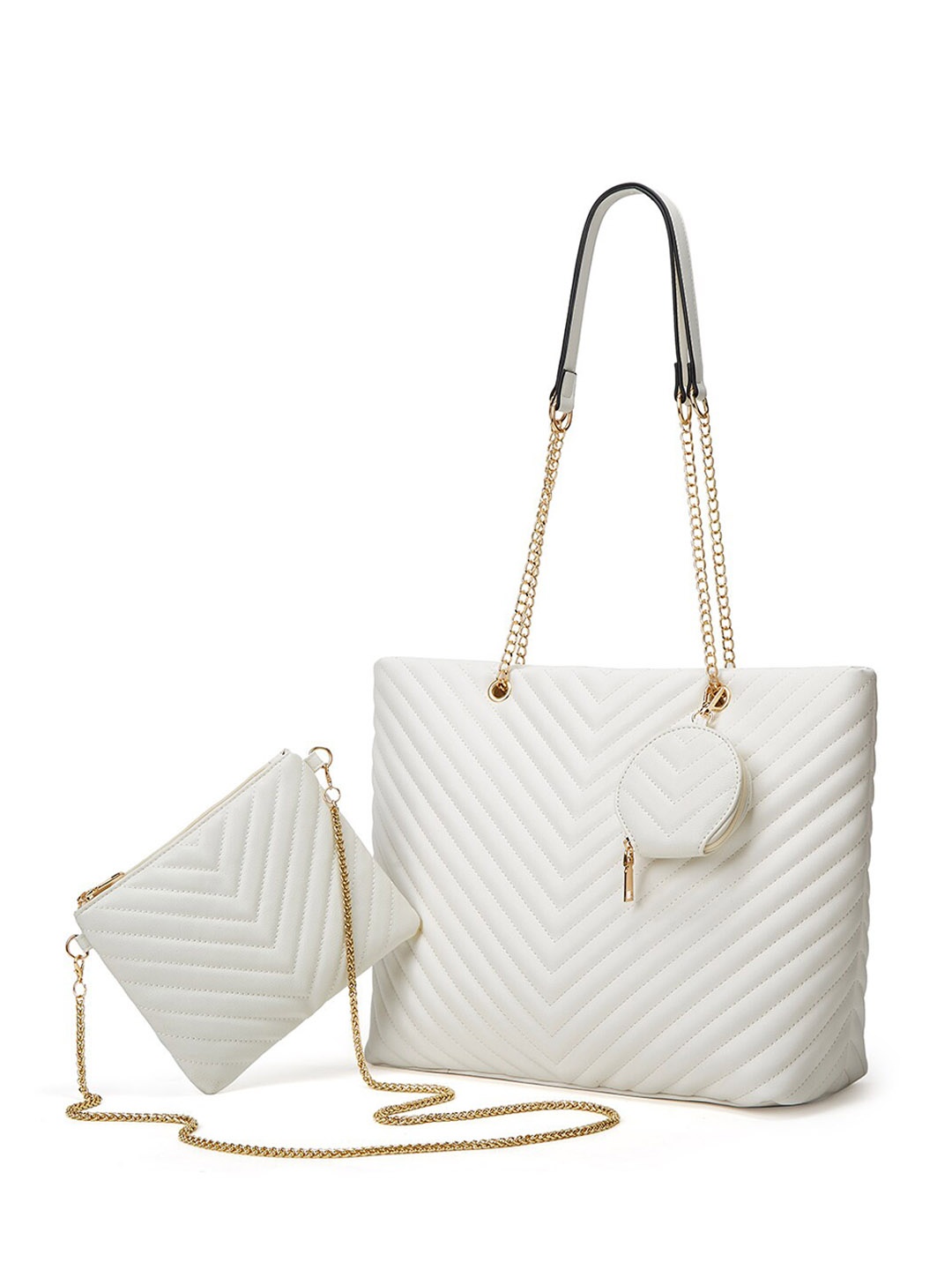 

Sasimo Textured Zip Detail Shoulder Bag Up to 12 inch Laptop Size, Cream