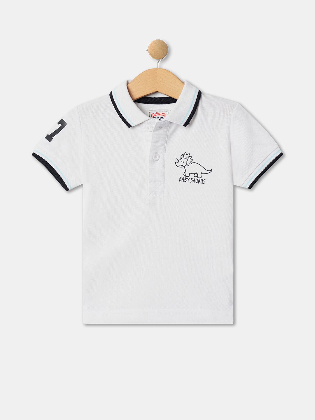 

R&B Infants Boys Polo Collar Relaxed Cotton T-shirt, White