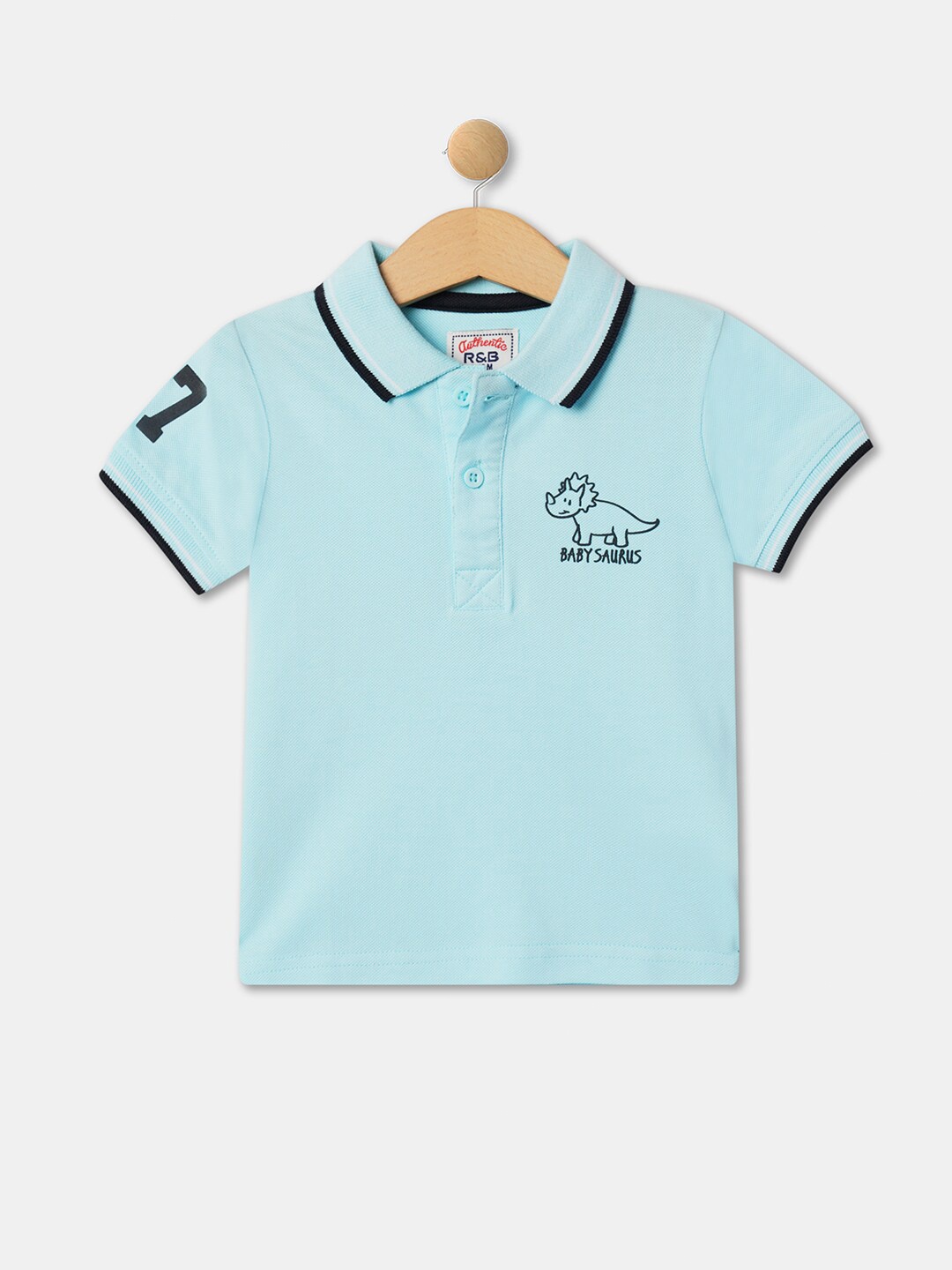 

R&B Infant Boys Relaxed Fit Polo Collar Casual Cotton T-shirt, Blue