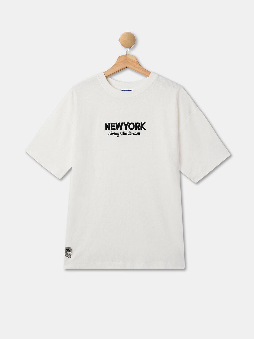 

R&B Boys Typography Printed Relaxed Cotton T-shirt, White