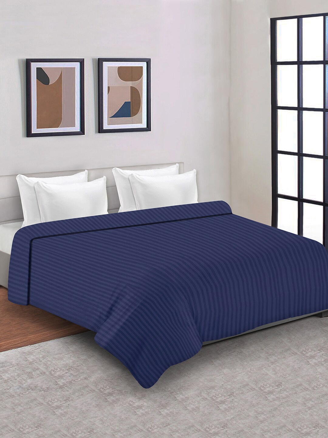 

Aura Striped Mild Winter 150 GSM Double Bed Duvet, Navy blue