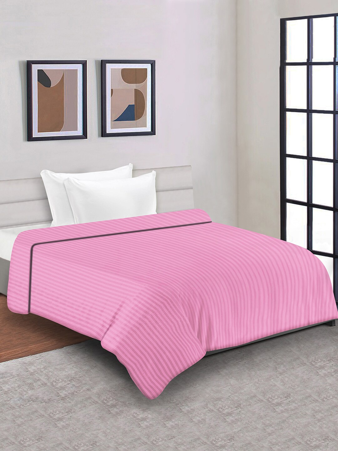 

Aura Striped Mild Winter 150 GSM Single Bed Duvet Cover, Pink