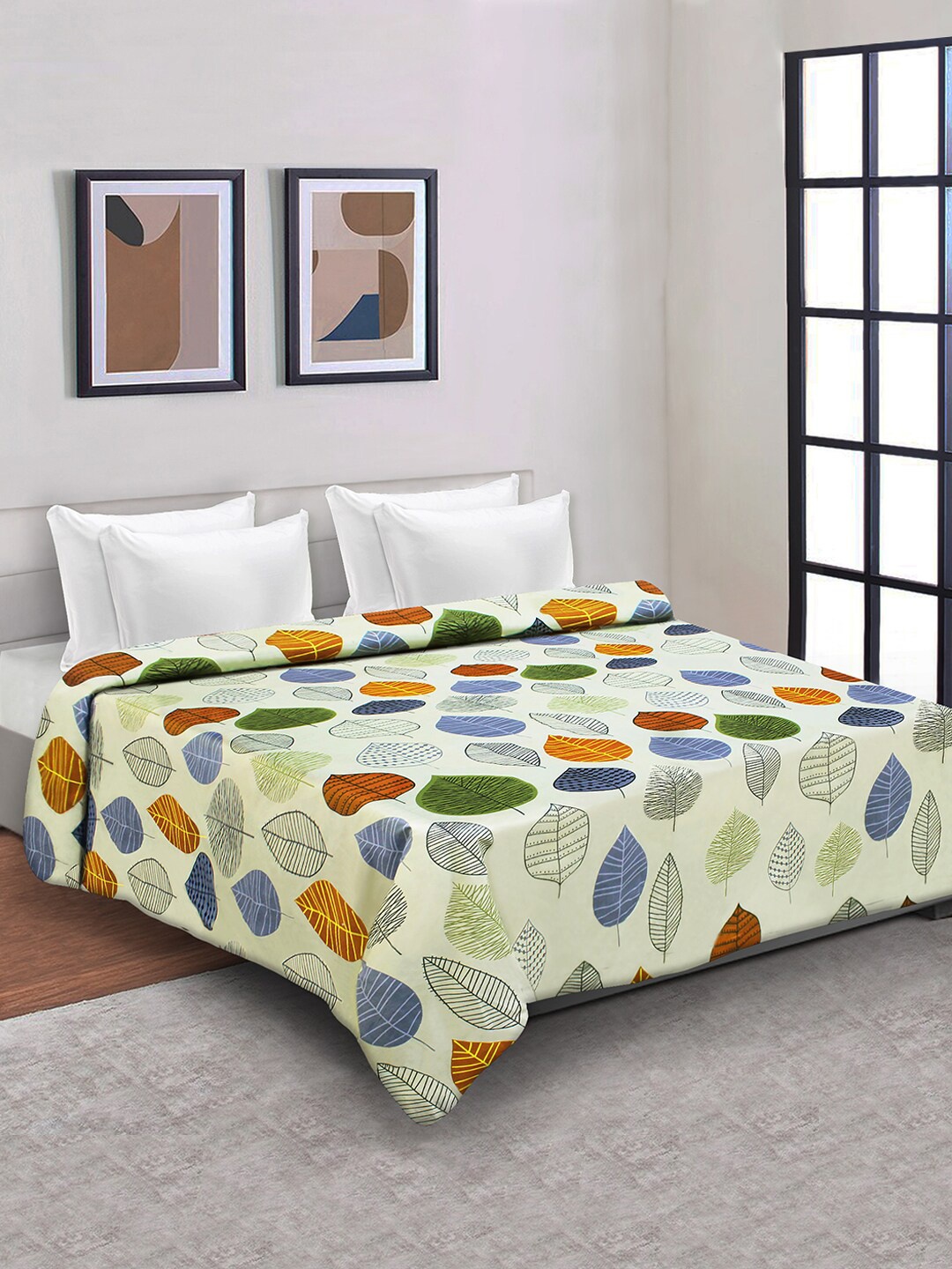 

Aura Floral Mild Winter 150 GSM Double Bed Duvet, Green