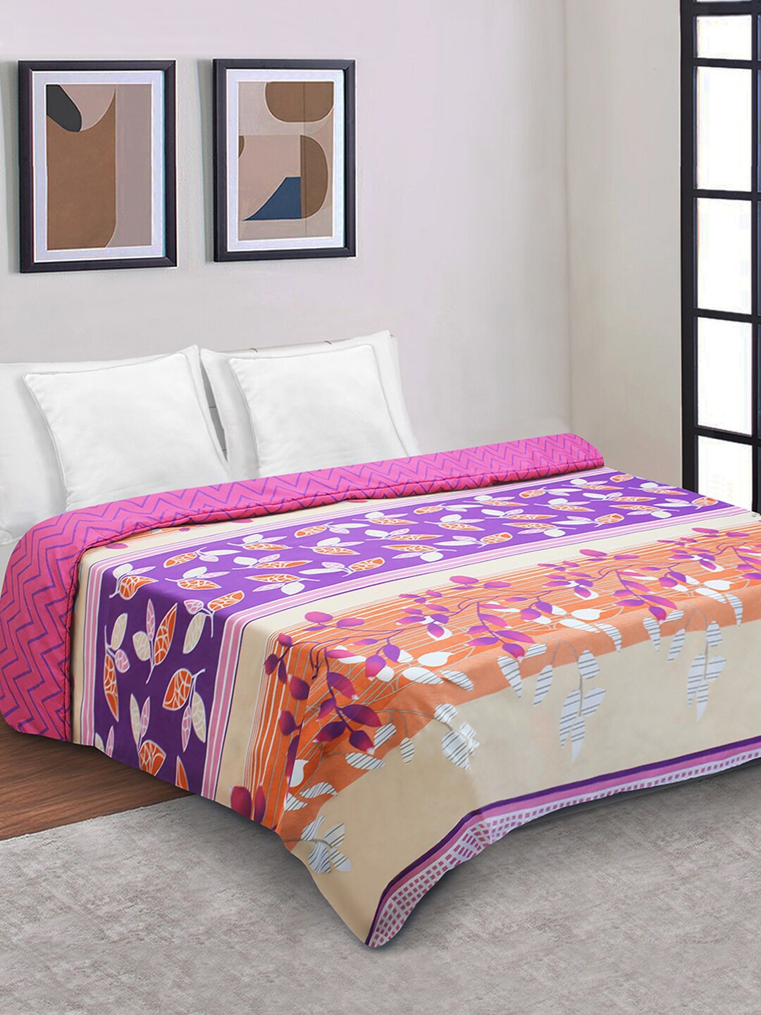 

Aura Pink & Purple Floral Mild Winter 150 GSM Single Bed Duvet