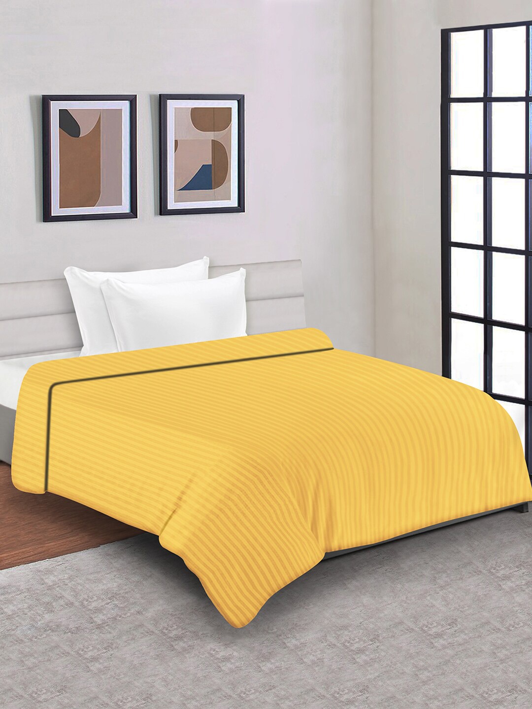 

Aura Yellow Striped Mild Winter 150 GSM Single Bed Duvet Cover
