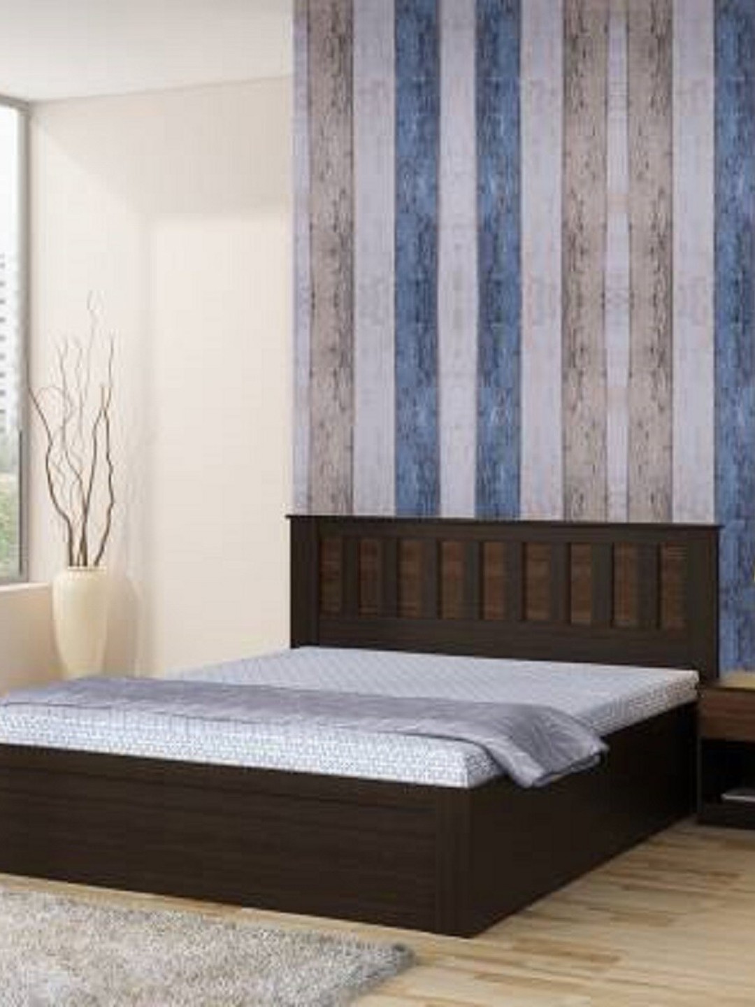 

KAAF White & Blue Striped Self-Adhesive Wallpaper