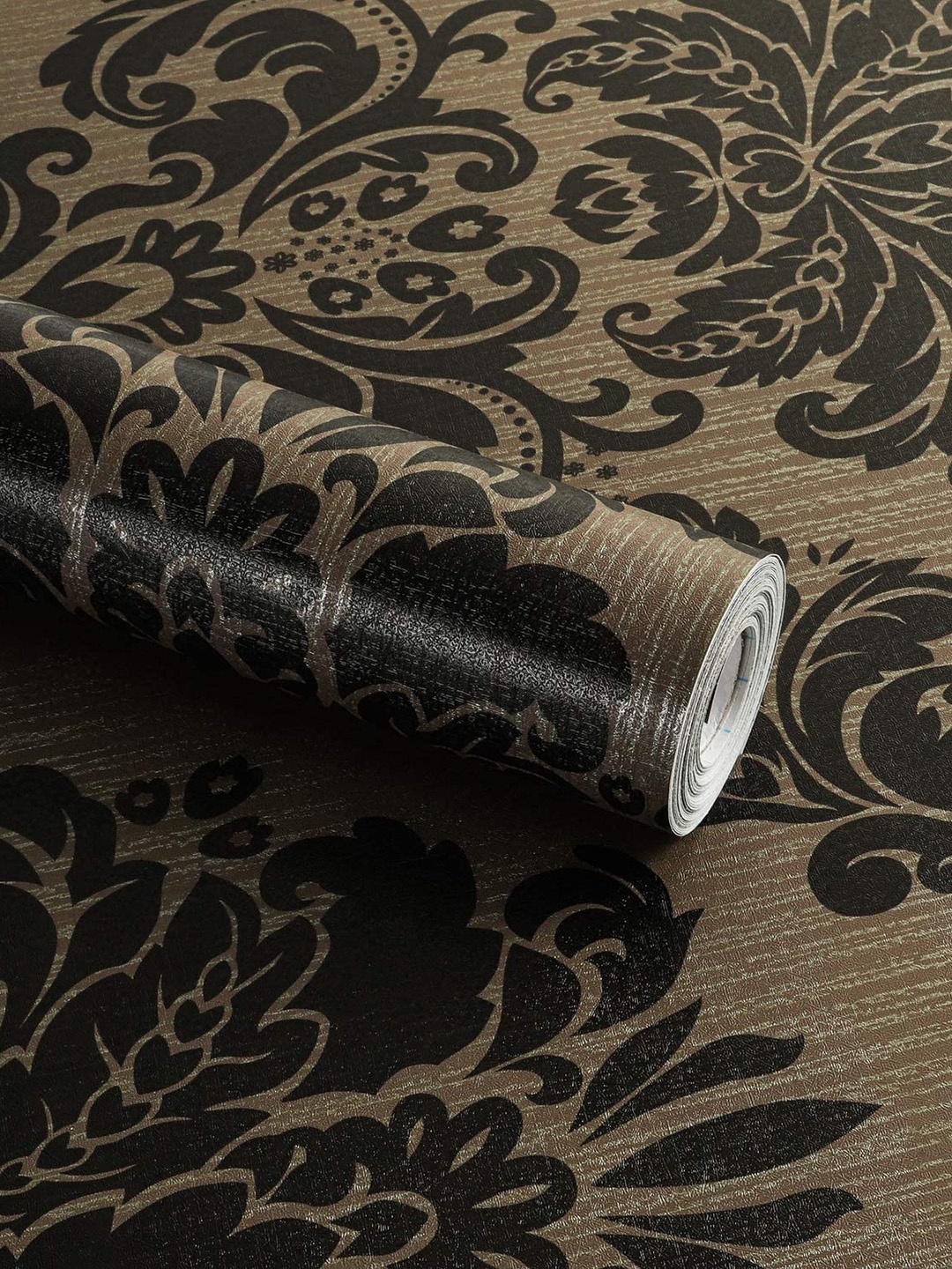 

KAAF Brown & Black Damask Printed Self Adhesive Wallpaper