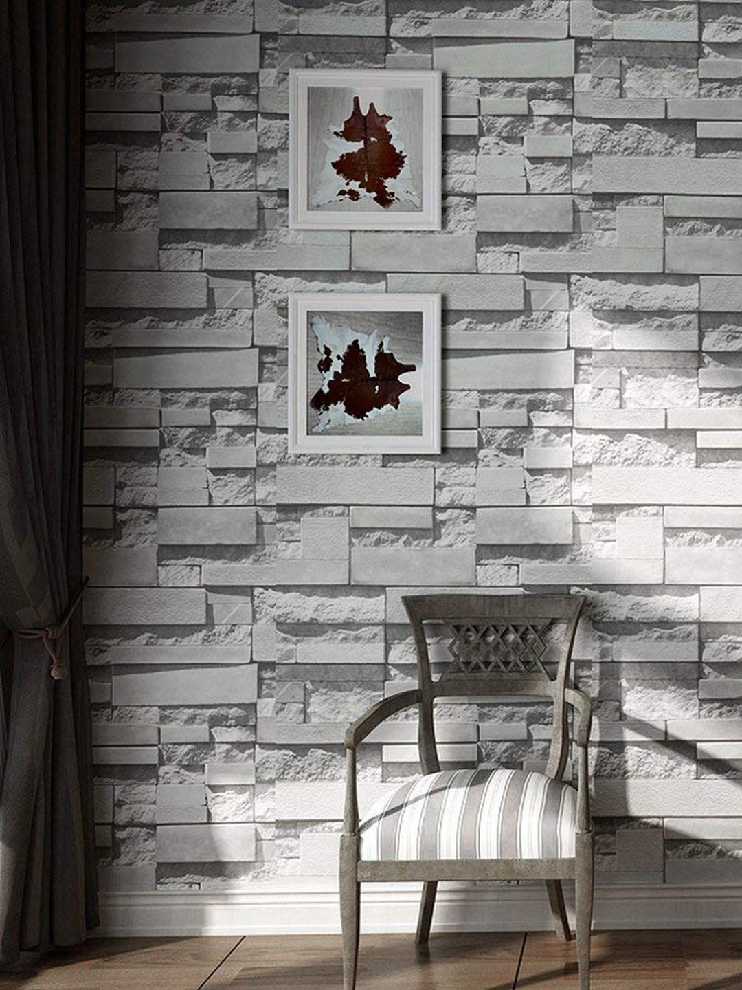 

KAAF Grey Bricks Printed Wallpaper
